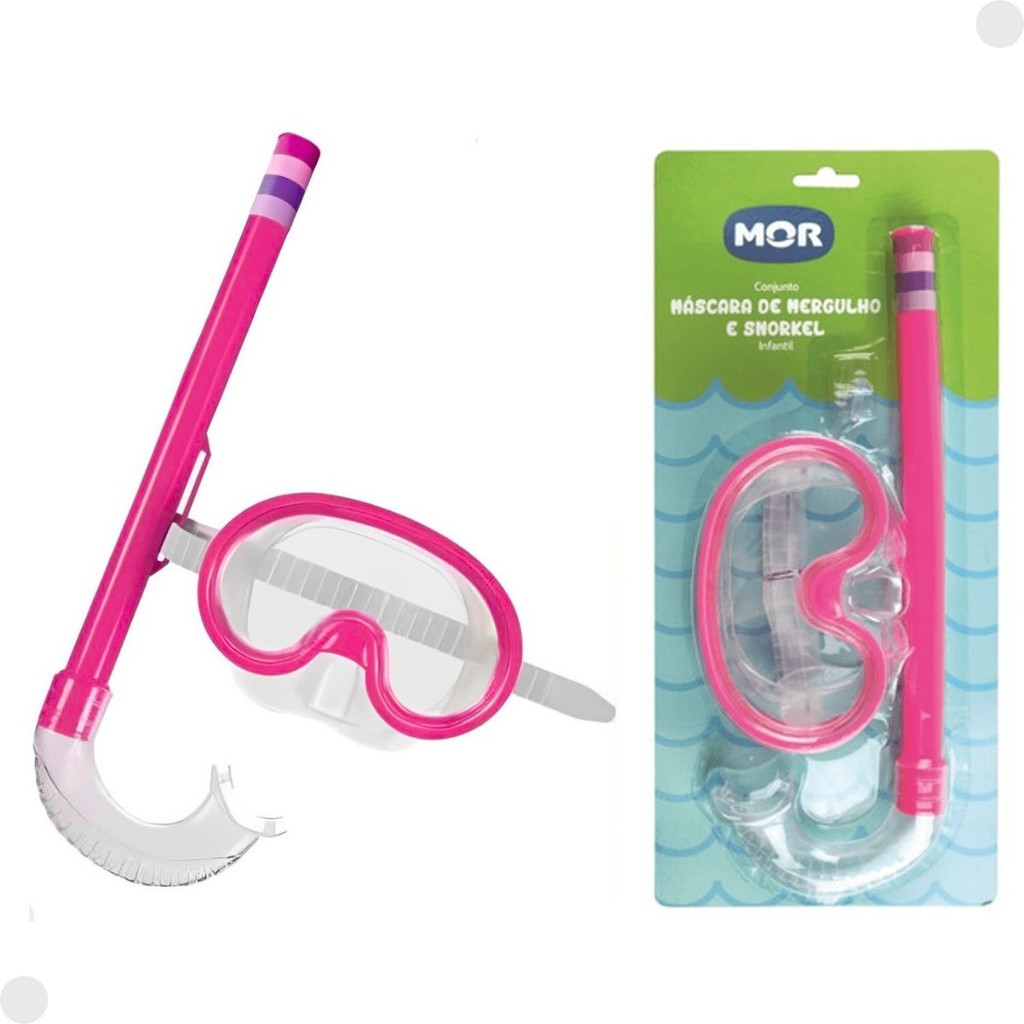 Mascara De Mergulho E Snorkel Rosa Infantil 1884 - Mor