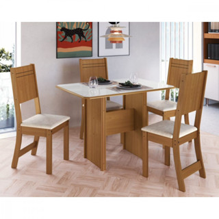Conjunto De Mesa 1,10cm Com 4 Cadeiras Dublin Indekes em Oferta na Shopee