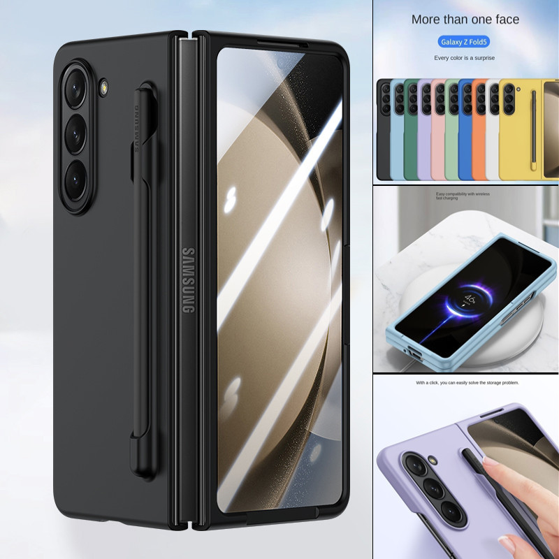Ultra-Fino Pele Amigável Fosco Samsung Z Fold 6 5 4 3 Com Slot Para Caneta S Dobrável PC Capa Dura À Prova De Choque em Oferta na Shopee