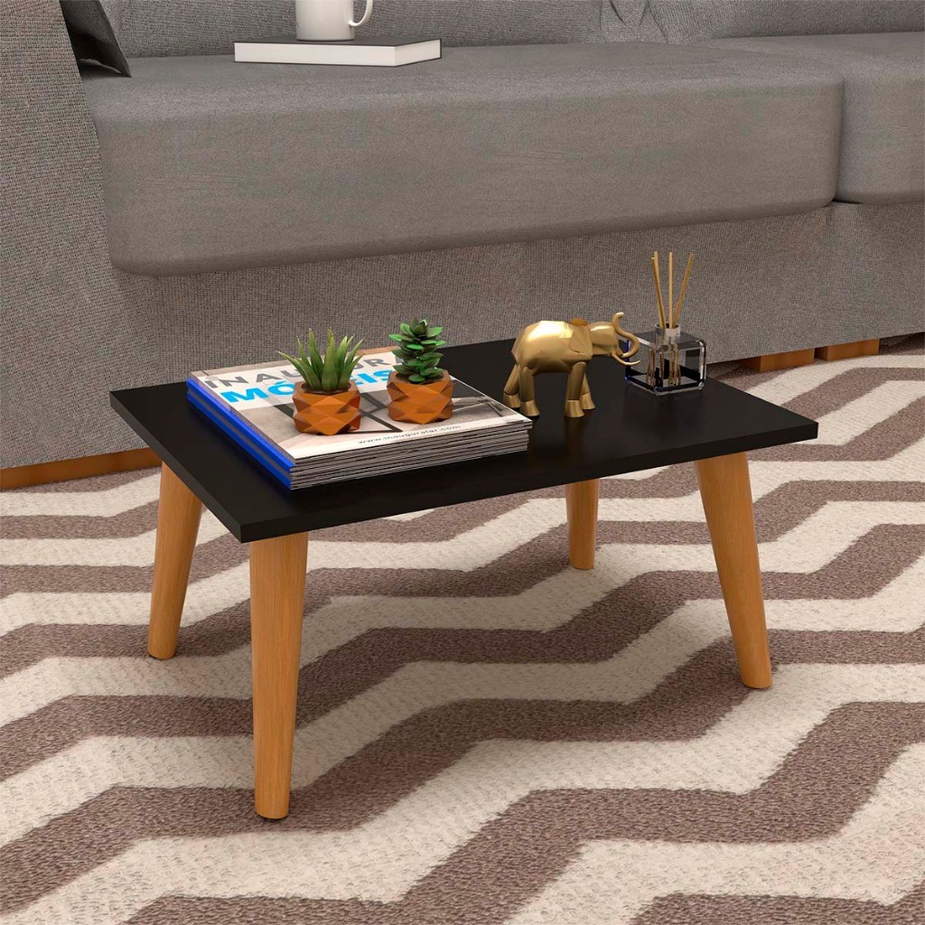 Mesinha De Centro Mesa Canto Retangular Para Sala Retrô Pés Palito Coisas Diferentes Para Casa
