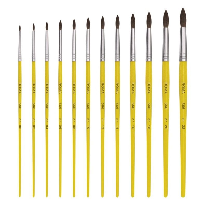 Kit Pincel Artesanato Roma 566 Ponta Redonda Pelo De Ponei 2 A 22