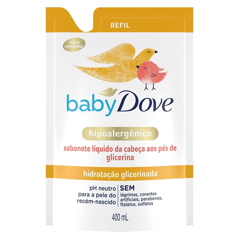 Sabonete Líquido Baby Dove Hidratação Glicerinada da Cabeça aos Pés Refil 400ml em Oferta na Shopee