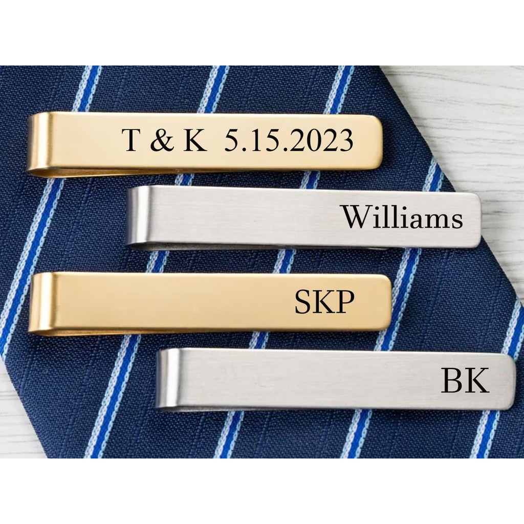 Clipe De Gravata Com Nome Personalizado Para Homens , Aço Inoxidável Texto De Personalidade , Pai , BF , Amigo , Escritório , Presentes De Casamento