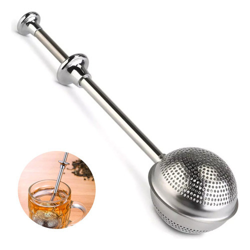 Infusor Em Aço Inox P/ Chá Coador Peneira Pratica Cabo Longo em Oferta na Shopee
