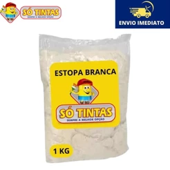 Estopa Multiuso para Polimentos e Limpeza Branca 1kg 100% Algodão Alta Qualidade - Só Tintas