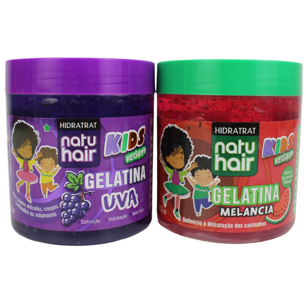 Kit Gelatina Kids Uva  + Gelatina Kids Melancia Vegano Natuhair 500g