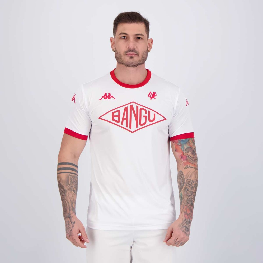 Camisa Kappa Bangu II Supporter Branca e Vermelha - Sports & Outdoors