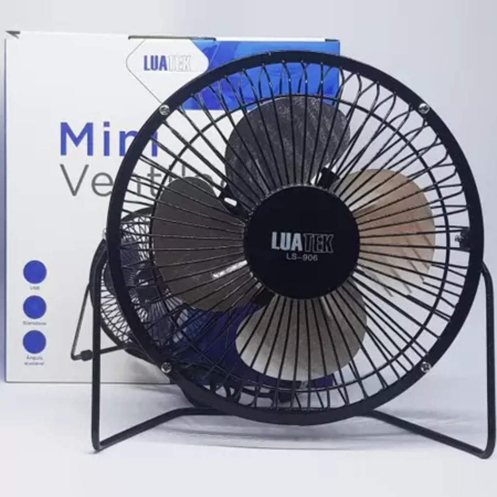 Mini Ventilador De Mesa Compacto Portátil USB 4 -pás de metal-6 polegada luatek-906