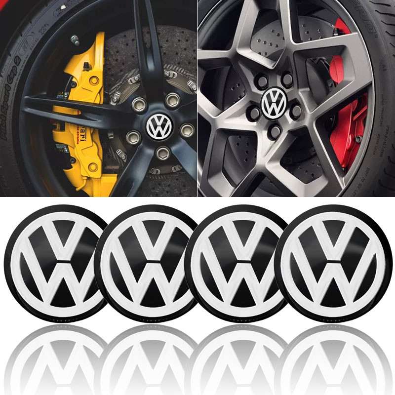 4 Pçs 56mm Centro Da Roda Do Carro Hub Tampa Emblema Decalque Adesivo Para Volkswagen VW CC Golf 4 6 7 GTI Tiguan Passat