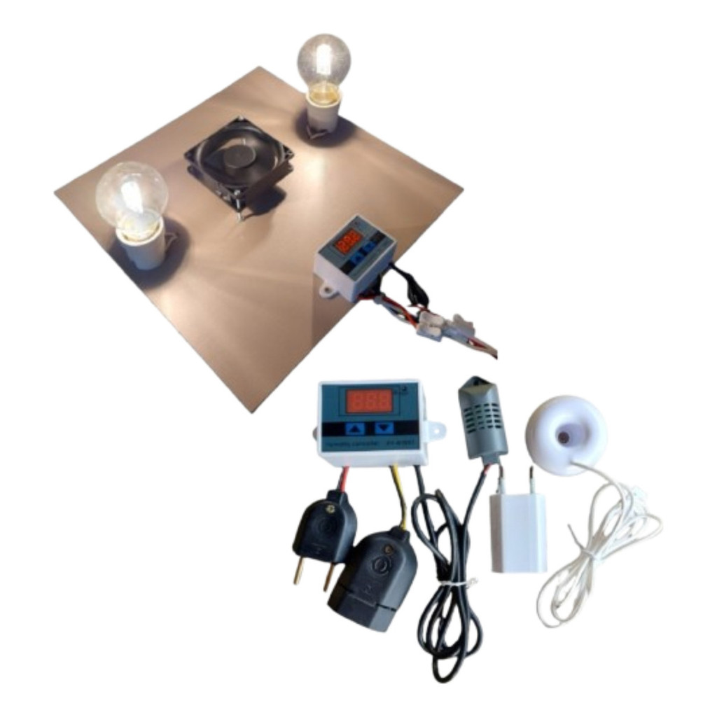 Kit Completo Aquecimento E Controlador De Umidade Chocadeira