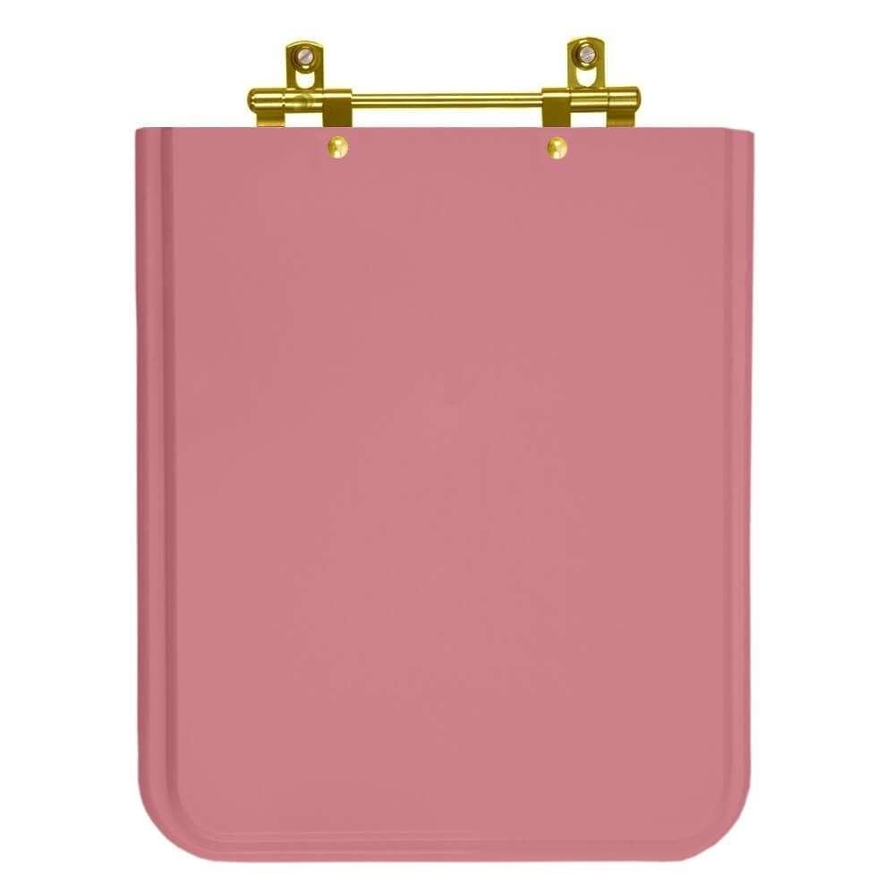 Assento Sanitário Poliester Square Wild Rose (Rosa) para vaso Incepa com Ferragem Dourada