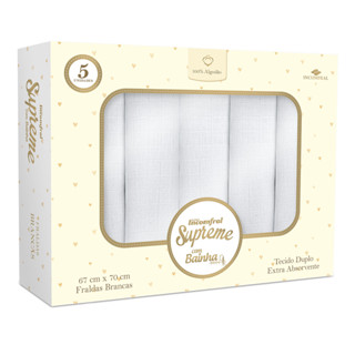 Kit 5 Fraldas de Pano com Bainha Supreme Incomfral em Oferta na Shopee