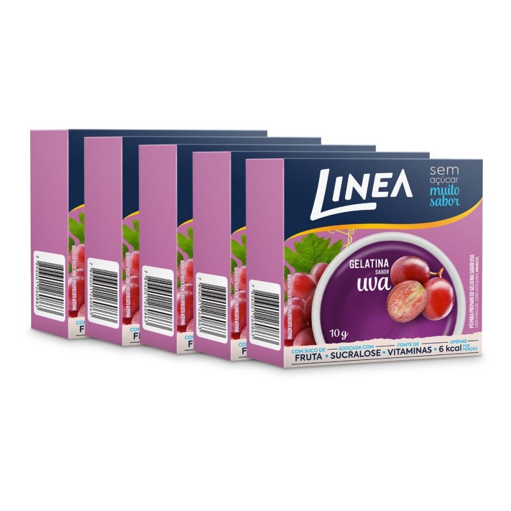 Gelatina Em Pó Linea Sabor Uva 10g - 5 unidades - Food & Beverages