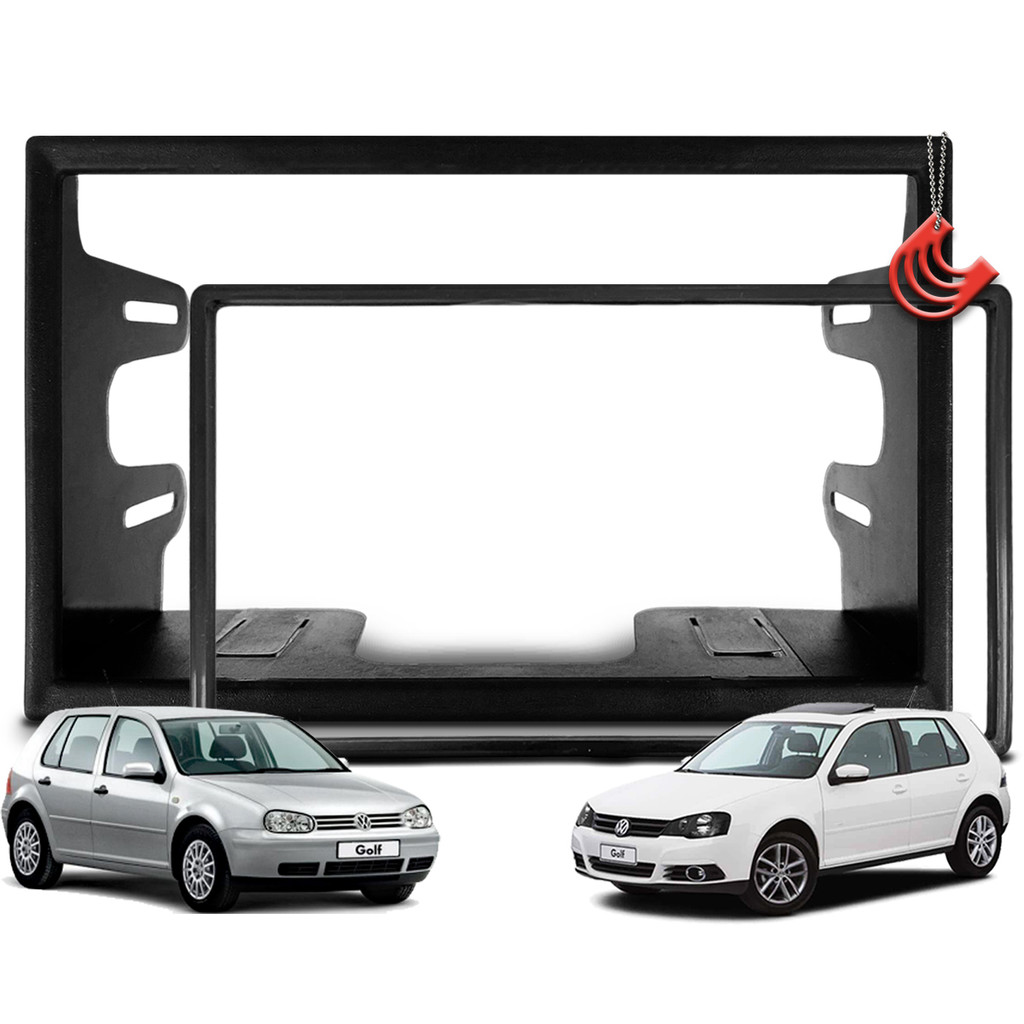 Moldura Painel 2 Din Central Multimidia Dvd Mp5 Padrão Chinês - Volkswagen VW Golf 99/13 - Spare Parts and Accessories for Vehicles