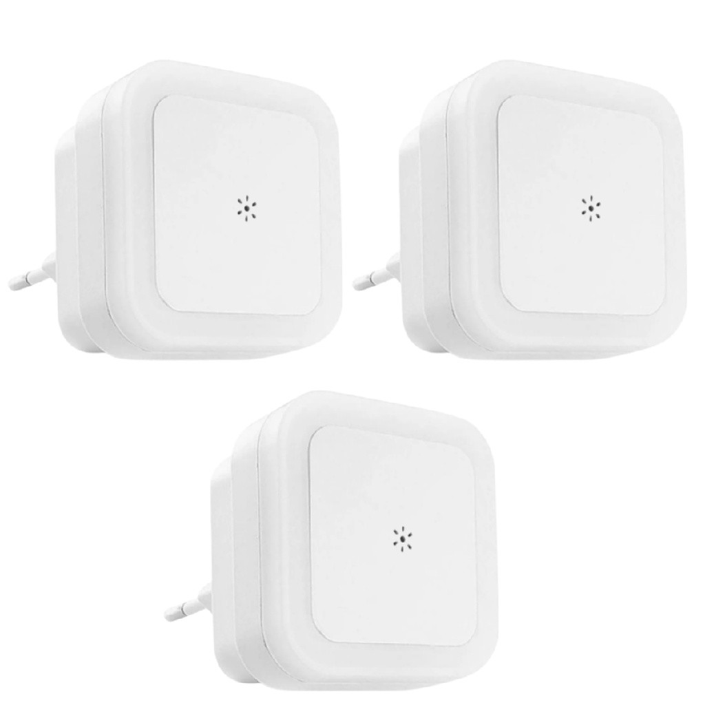 Kit 3 Mini Abajur de Tomada Luz Noturna e Luminaria para Quarto de Bebe