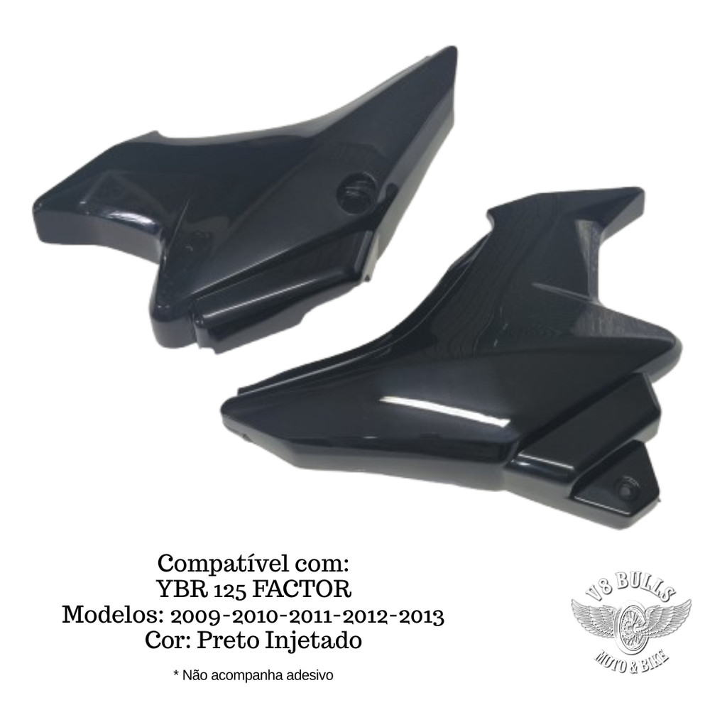 TAMPA LATERAL(PAR) P/ YBR125 FACTOR 2009 A 2013 PRETO INJETADO em Oferta na Shopee