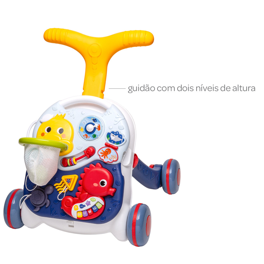 Andador 3 em 1, Tabuleiro de atividade e mesa Buba +12M