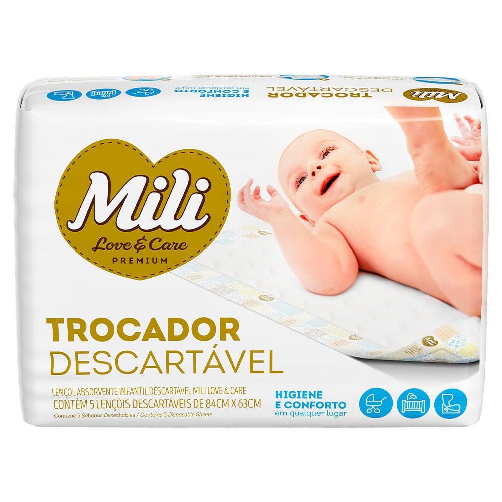 Lençol Absorvente Trocador Mili Infantil Com 5 Unidades em Oferta na Shopee