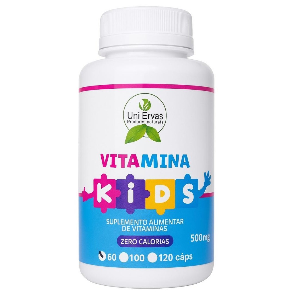 VITAMINA KIDS 500mg - 60 Cápsulas Uni Ervas