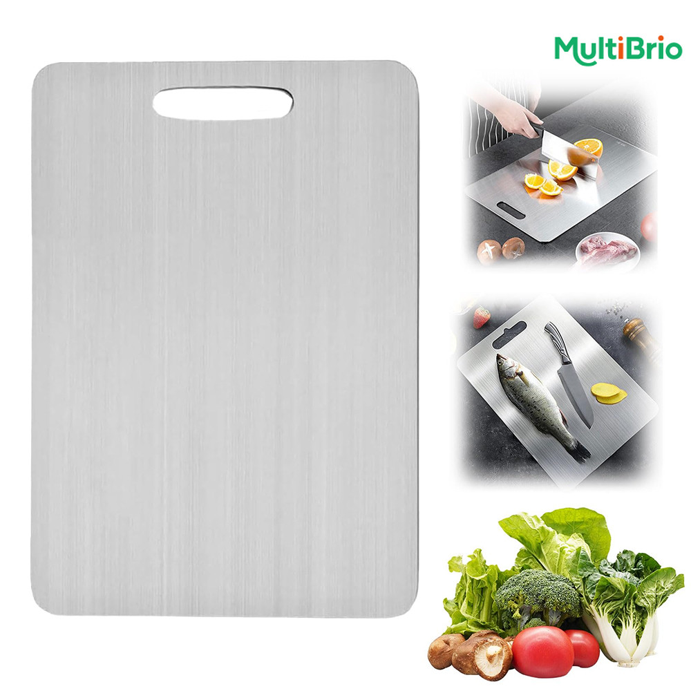 Tábua de Cozinha 304 Aço Inoxidável - 46cm x 30cm Grande Antibacteriana e À Prova de Mofo