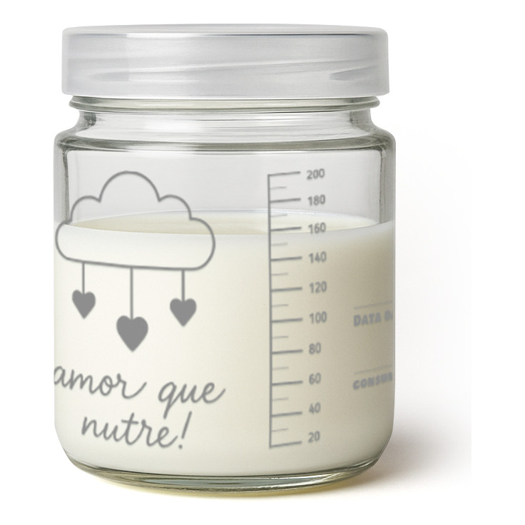 Kit 08 Frascos Para Leite Materno Nuvem - Graduação 200ml