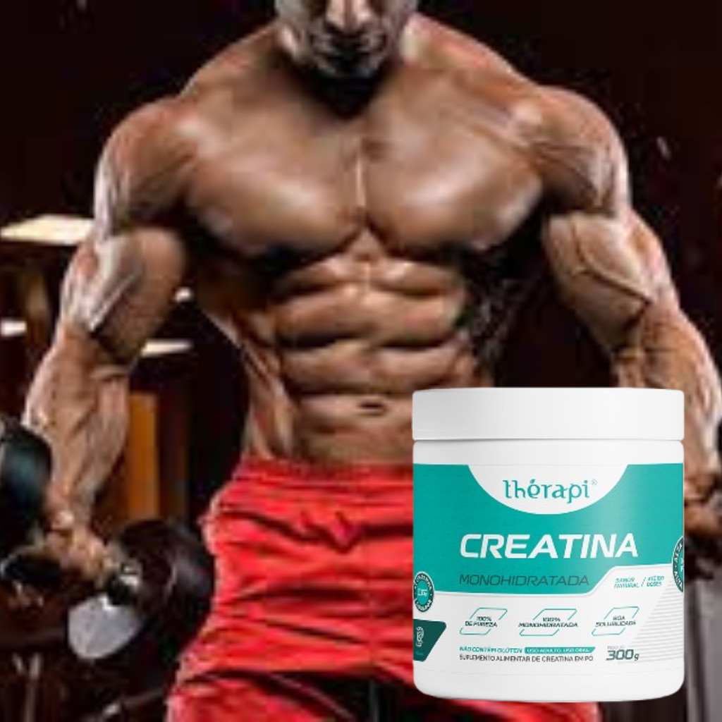 CREATINA MONOHIDRATADA THERAPI 100% PURA 300G S SABOR KIT 02