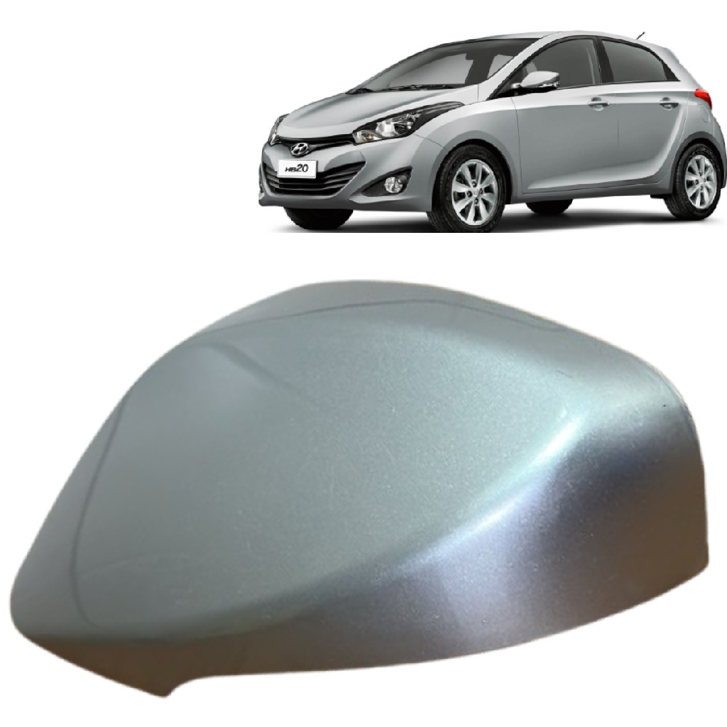 CAPA RETROVISOR HB20 2012 A 2019 C/ FURO PRATA METAL ESQUERD em Oferta na Shopee