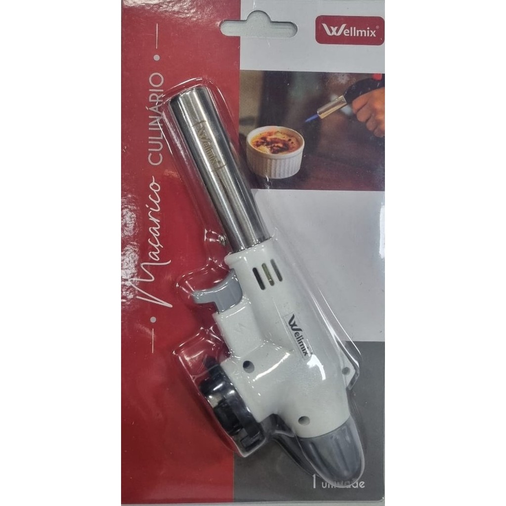 Maçarico Cúlinario Controle Manual Branco Wellmix