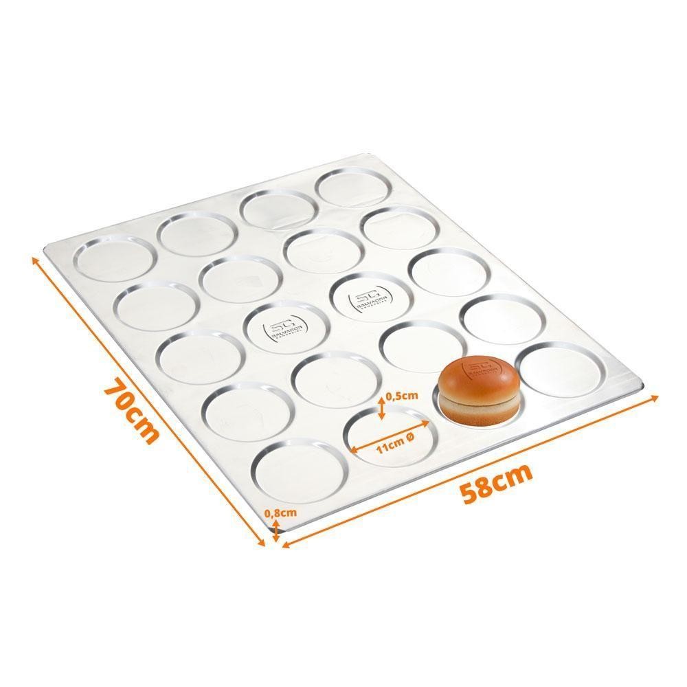 Assadeira Para Pão De Hamburguer 20 Cavidades Em Alumínio 58x70 Aph20 - Imeca em Oferta na Shopee