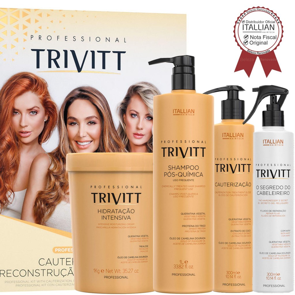 Kit Hidratação Trivitt Profissisional Itallian Reconstrução em Oferta na Shopee