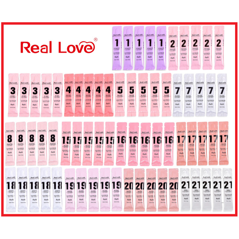 5 REFIL GEL ALONGAMENTO DE UNHA REAL LOVE SACHÊ 15ML -refil