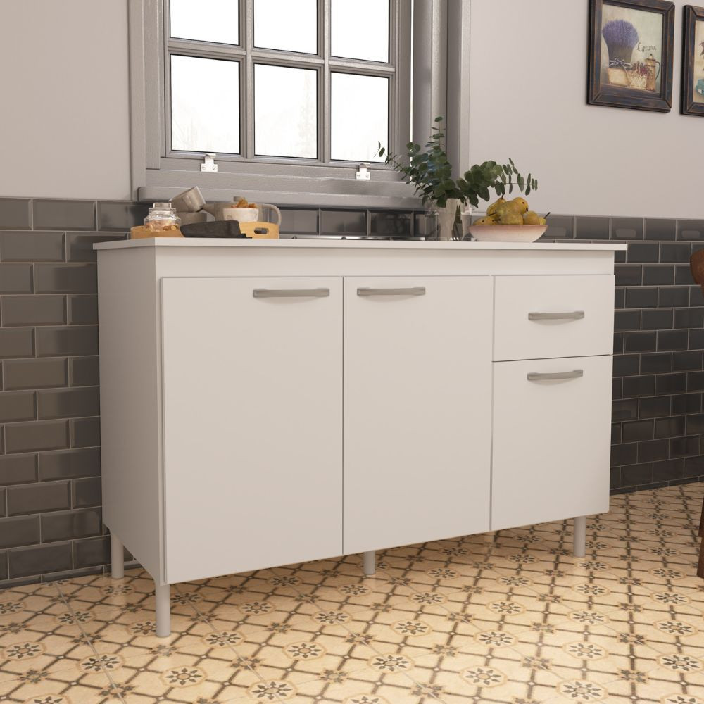 Balcão para Pia 120cm Indekes sem Tampo 6115.491 em Oferta na Shopee