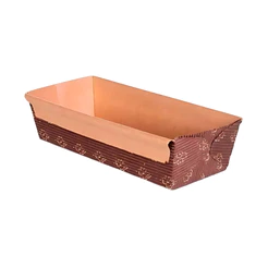 Forma Bolo Inglês Abas 250g – Decorado Flor Dourada - 16x6x4,5cm - 5 unidades - Ecopack - Rizzo