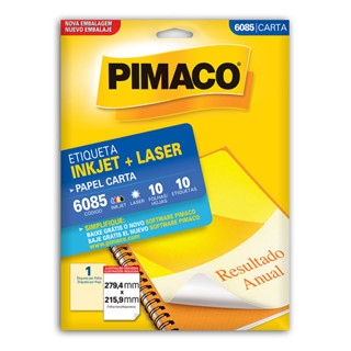 Etiqueta inkjet/laser carta 6085 com 10 folhas Pimaco em Oferta na Shopee