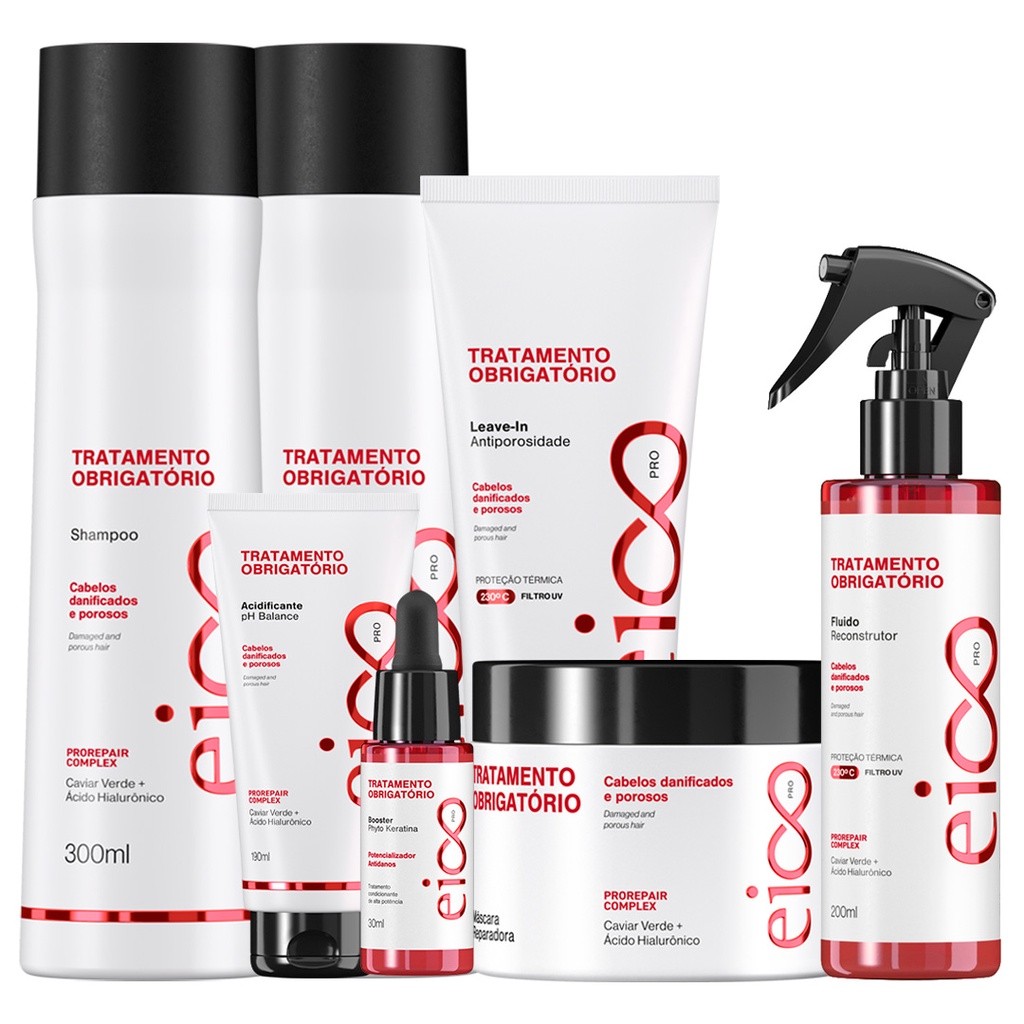 Kit Eico Professional Tratamento Obrigatório Reconstrução Creme Capilar 7 Itens em Oferta na Shopee