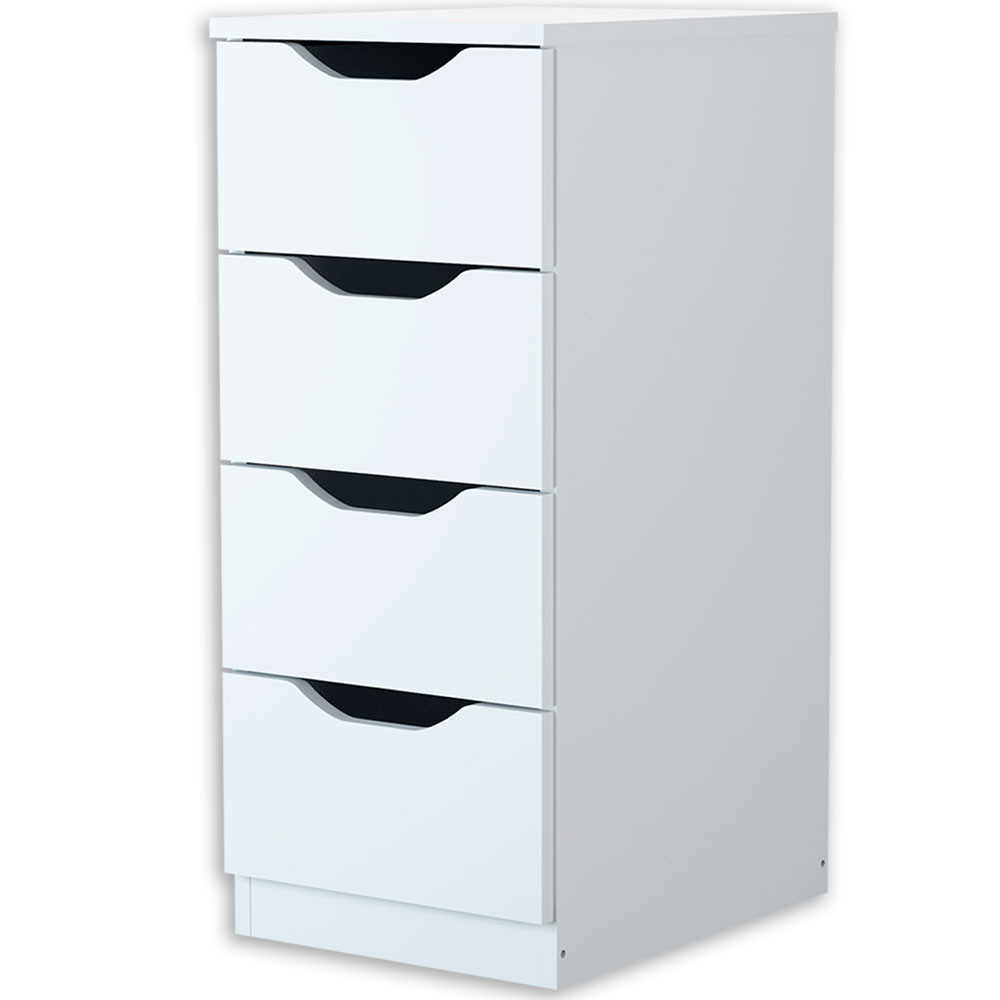 Gaveteiro Multiuso Com 4 Gavetas Em Mdp Branco em Oferta na Shopee