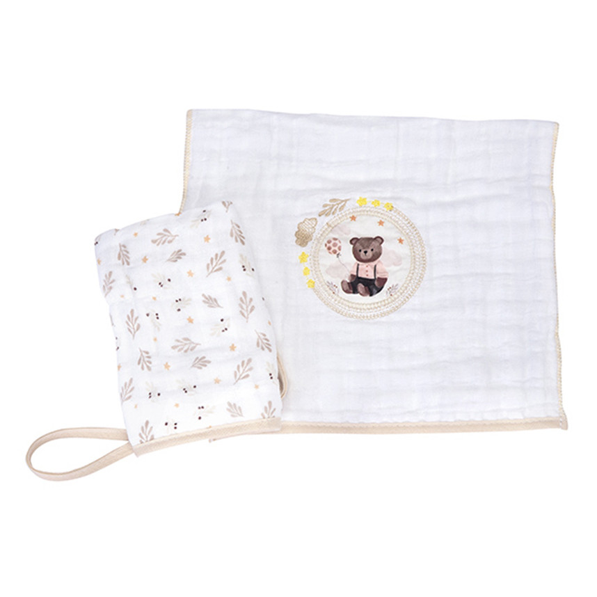 Kit Pano De Boca Muito Mimo Soft Prendedor Urso - 2 Peças