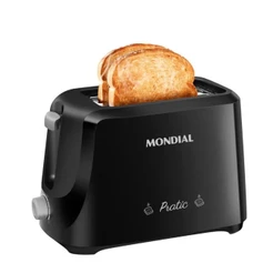 Torradeira Elétrica Mondial Pratic com 6 Níveis de Tostagem 700W Preto 127V - T-18