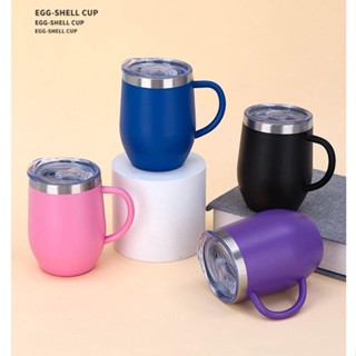 Copo de vinho tinto em formato de U com alça de casca de ovo, aço inoxidável 304, dupla camada, copo de café a vácuo em Oferta na Shopee