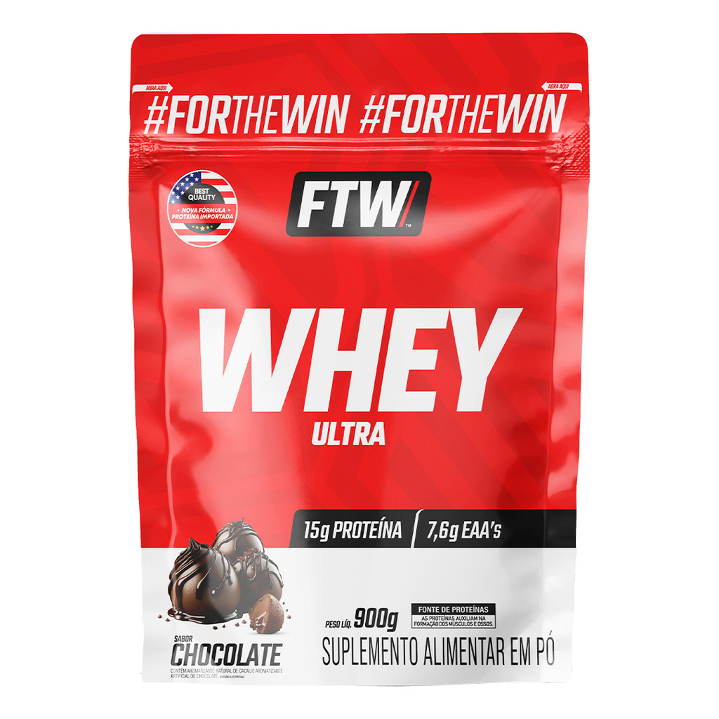 Whey Concentrado Ultra Protein Refil 900g Sabor Chocolate - FTW