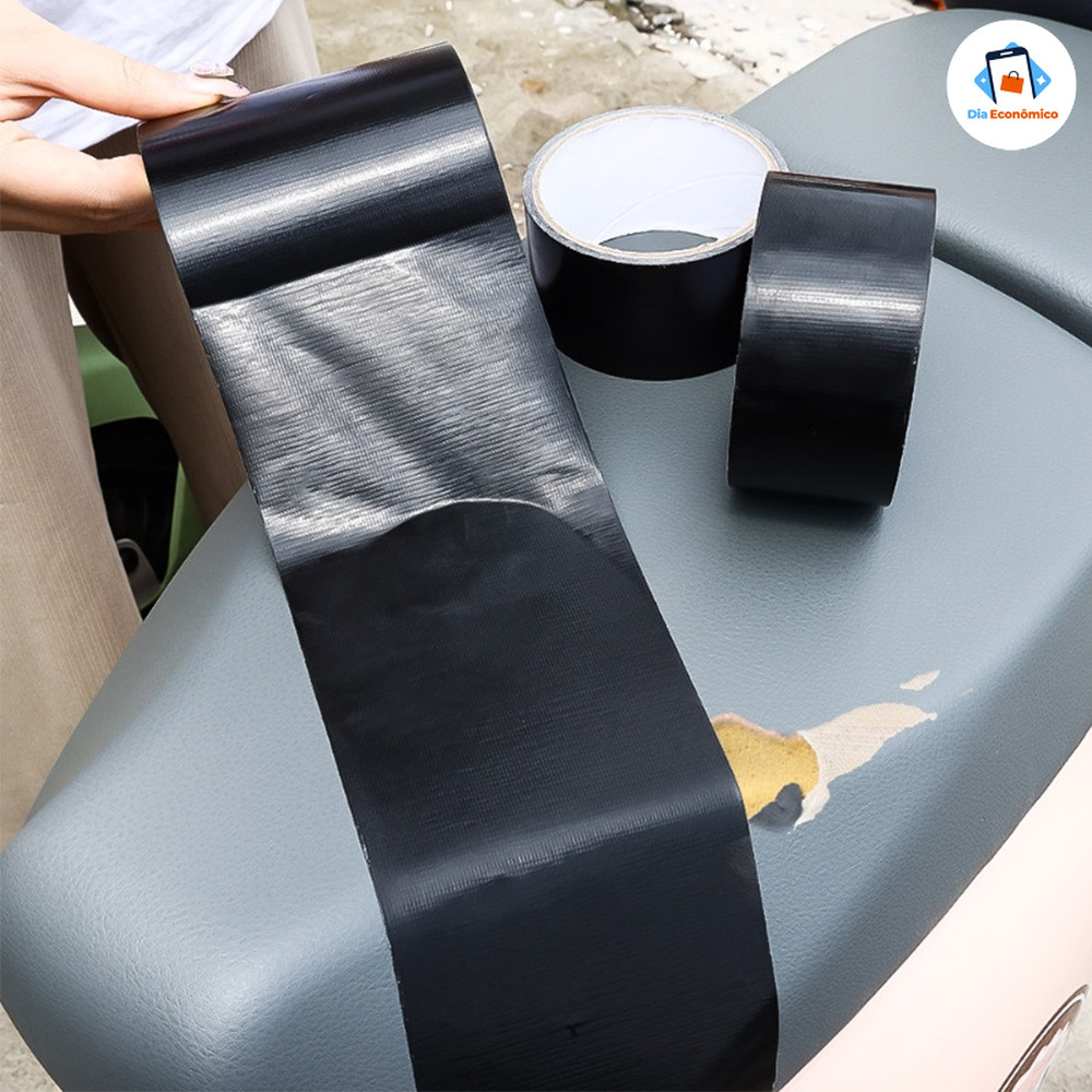 Fita Adesiva Preta de Couro: Kit de Reparo para Móveis, Sofás, Assentos de Carros, Cadeiras de Escritório e Vinil