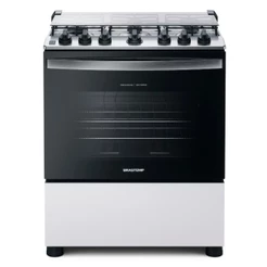 Fogão Brastemp 6 bocas Branco com botões removíveis e exclusivo aro protetor - BFS6NCB