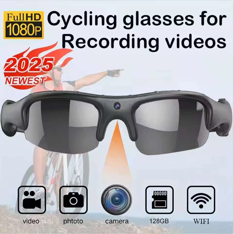 Câmera Inteligente HD 1080P WIFI Ao Ar Livre Bicicleta Motocicleta Proteção De Segurança Óculos Esportivos Com E Gravaçã