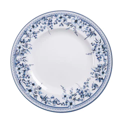 Prato Azzurra Raso / Sobremesa / Fundo Porcelana Branca Azulejos Portugueses Jantar Tramontina