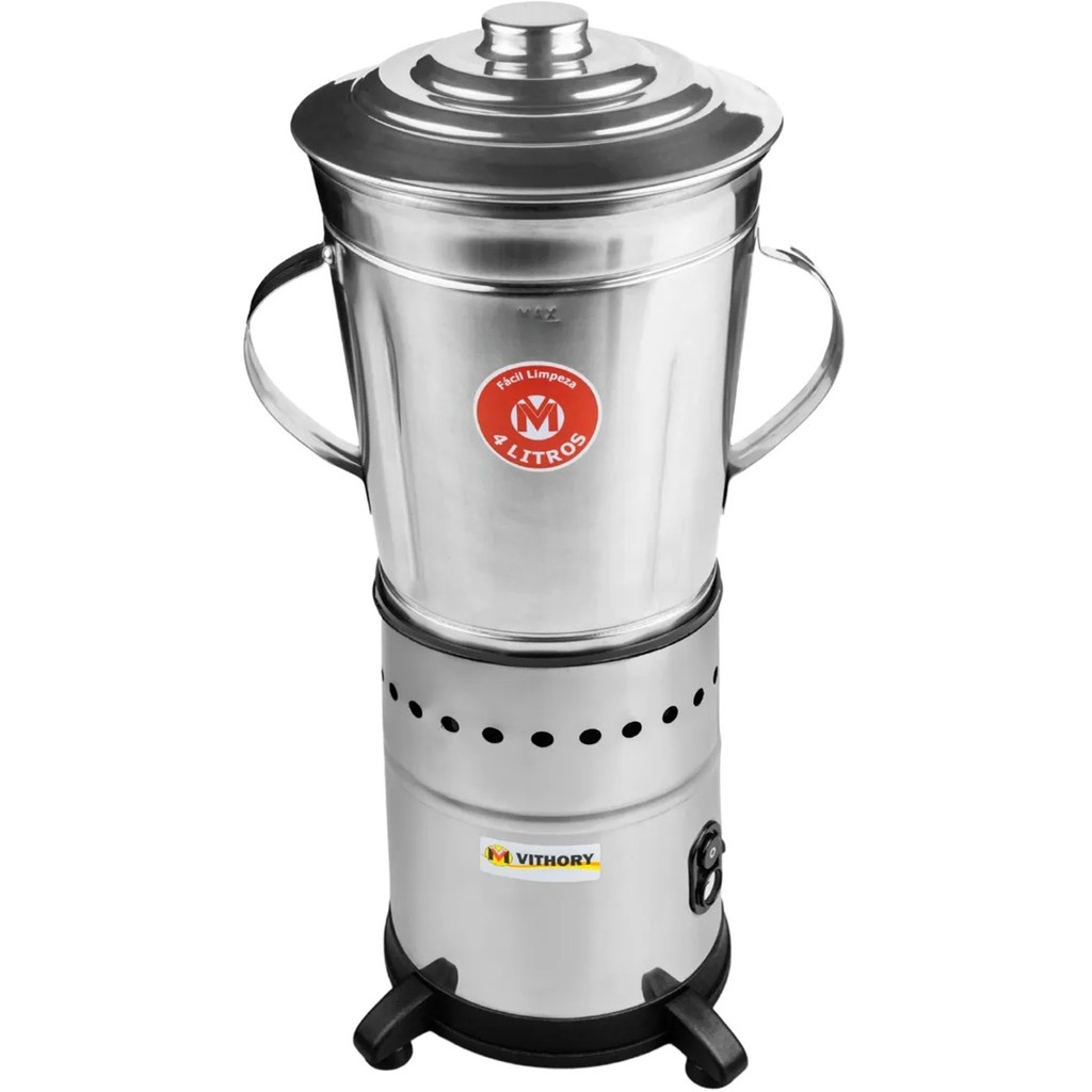Liquidificador Industrial 4L Baixa Rotação Inox Bolos Massas Líquidas Sorvetes Açaí Sopas Vithory