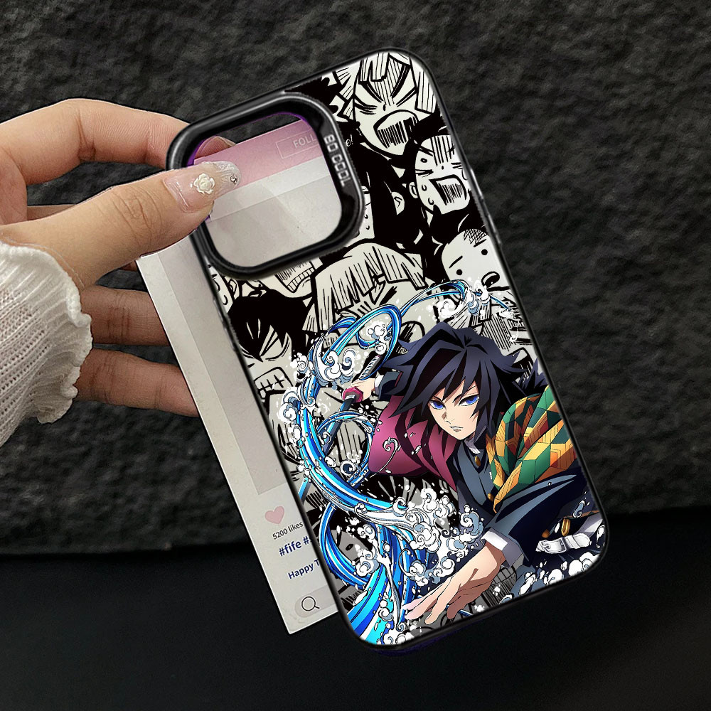 Demon Slayer Olhos Anime Capa De Quadrinhos Para IPhone 16 Pro 15 14 13 12 11 Max 16 Plus 16e 13PRO Escudo Fosco IMD Dur