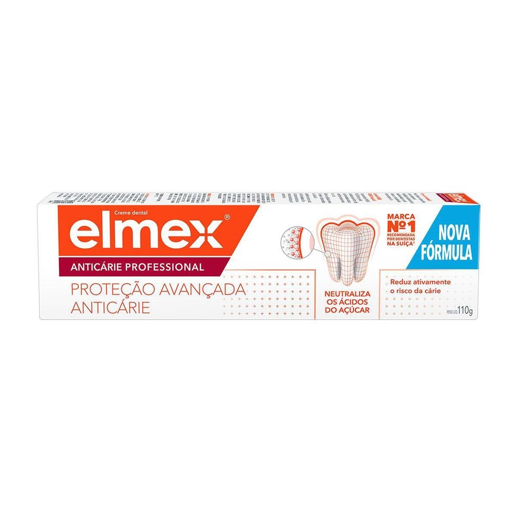Detalhes do Creme Dental Anticárie Elmex Anticárie Professional 110g