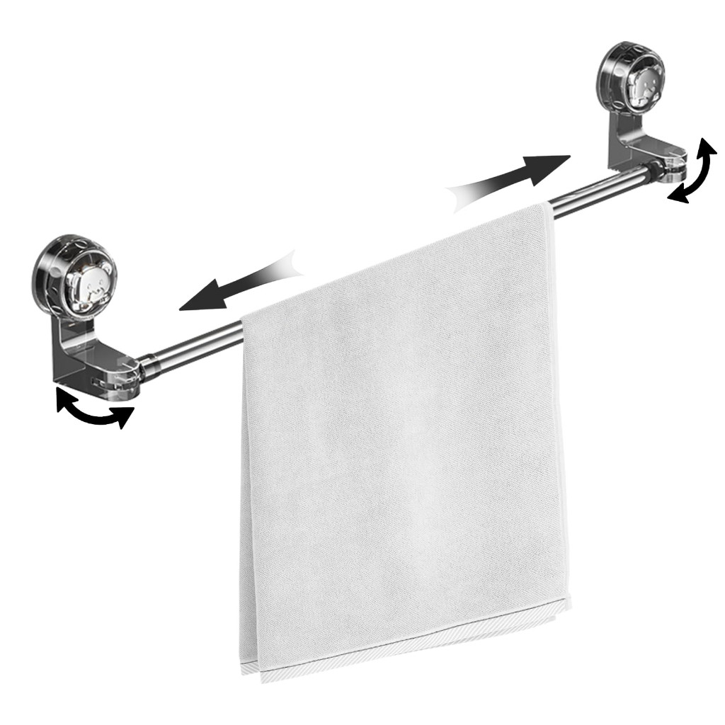 Suporte Porta Toalha Com Ventosa Retrátil Não Perfurada Com Haste Inox em Oferta na Shopee
