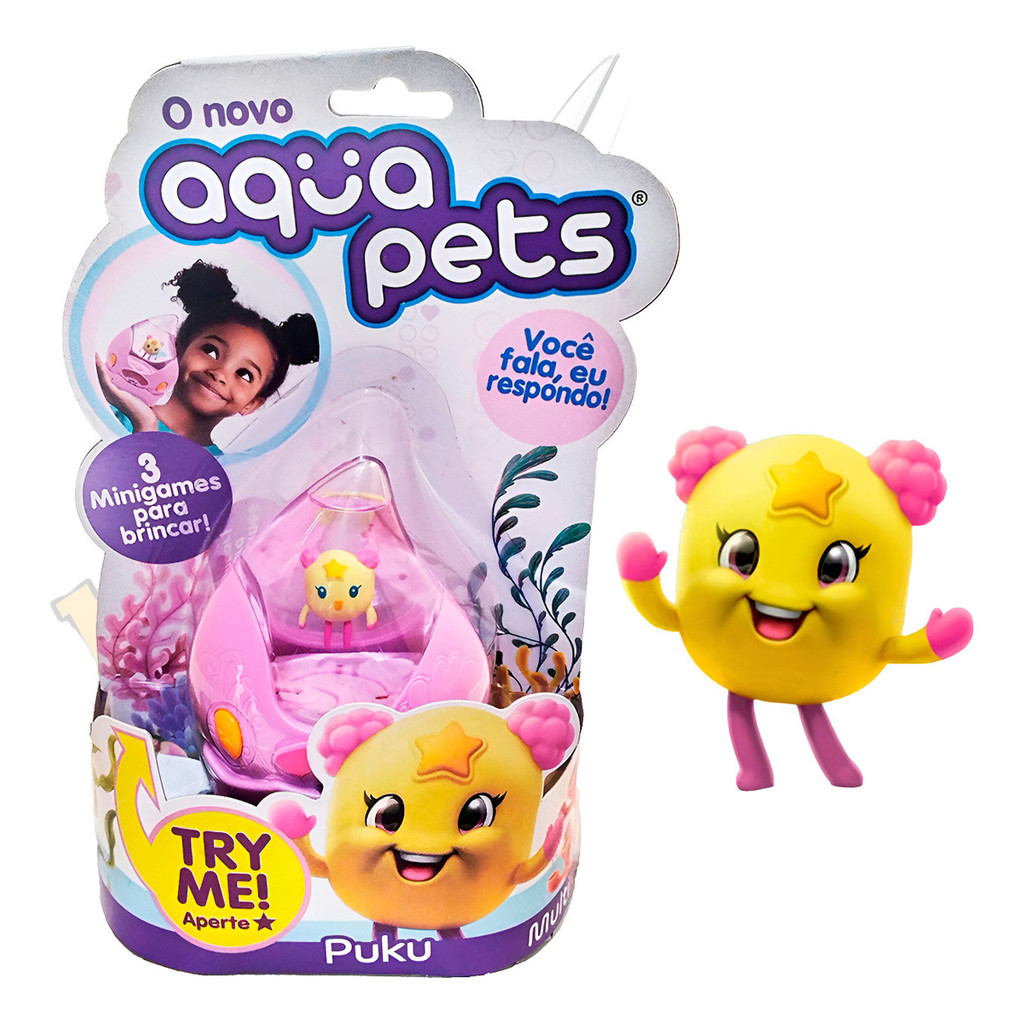 Brinquedo AquaPets Interativo Colecionável Puku Aquático em Oferta na Shopee