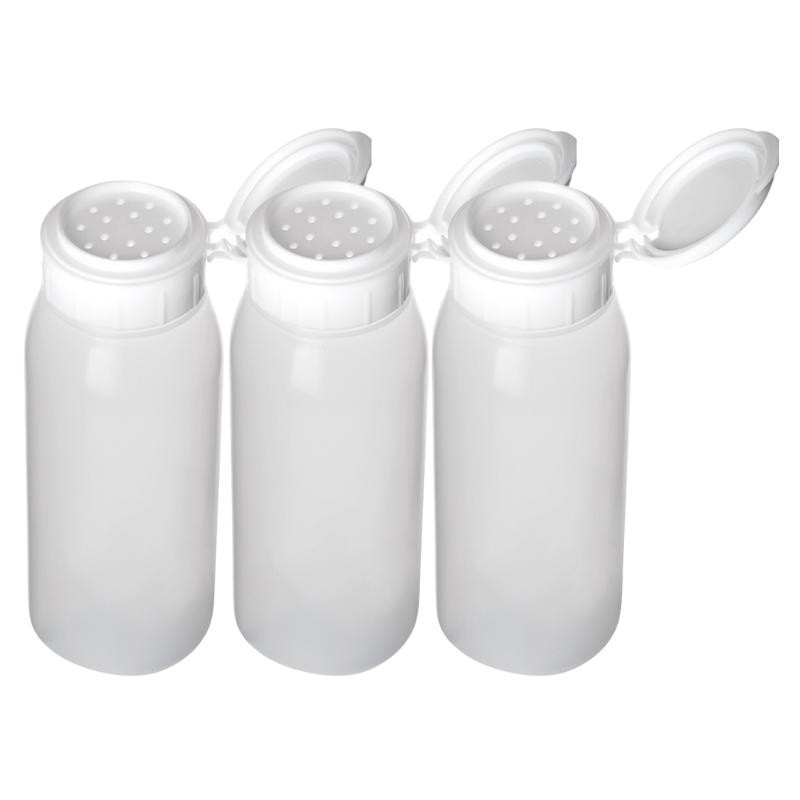 Kit 3 Bisnagas Polvilhador de Temperos em Pó Finos 350ml - Umedecedor de Bolos - Tampa Chuveirinho